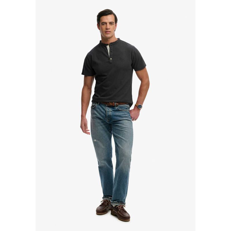 Superdry Classic Cotton Linen Short Sleeve Grandad image number 3